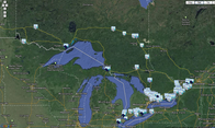 Wiki-Solar map of utility-scale solar projects in Ontario, Canada